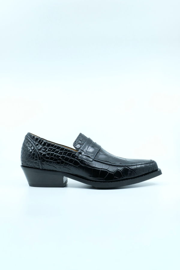 Our Legacy Licorice Croc Bull Hide Cypher Loafer