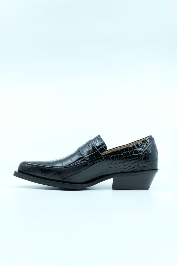 Our Legacy Licorice Croc Bull Hide Cypher Loafer