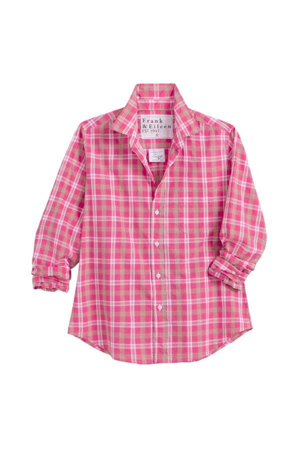 Frank & Eileen Barry Tailored Button-Up Shirt - Pink Plaid