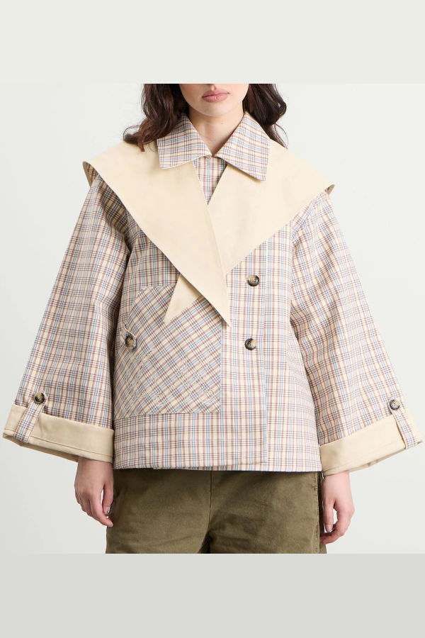 DAMSON MADDER Jerry Crop Reversible Trench Coat