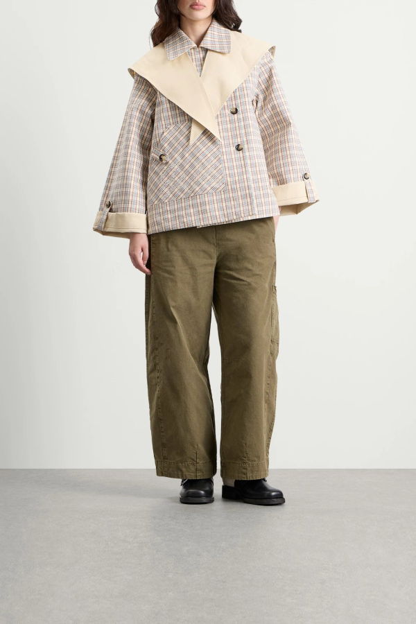 DAMSON MADDER Jerry Crop Reversible Trench Coat
