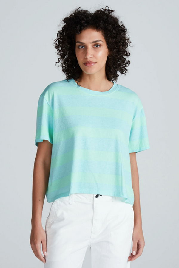 ASKK NY Shrunken Boy Striped Tee - Mint & Blue