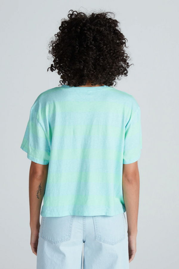 ASKK NY Shrunken Boy Striped Tee - Mint & Blue
