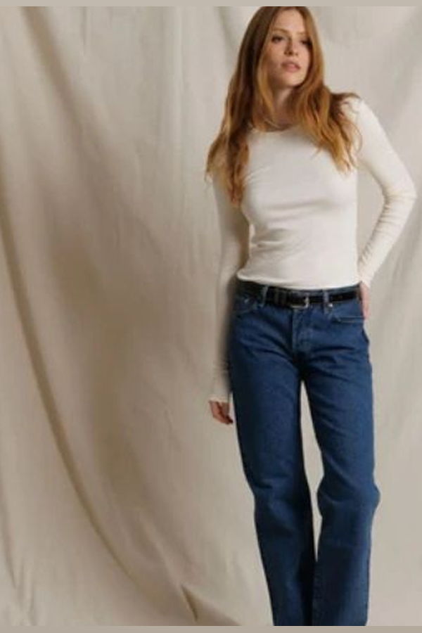 Perfect White Tee Ivana Micro Modal Cashmere Rib LS Shirt