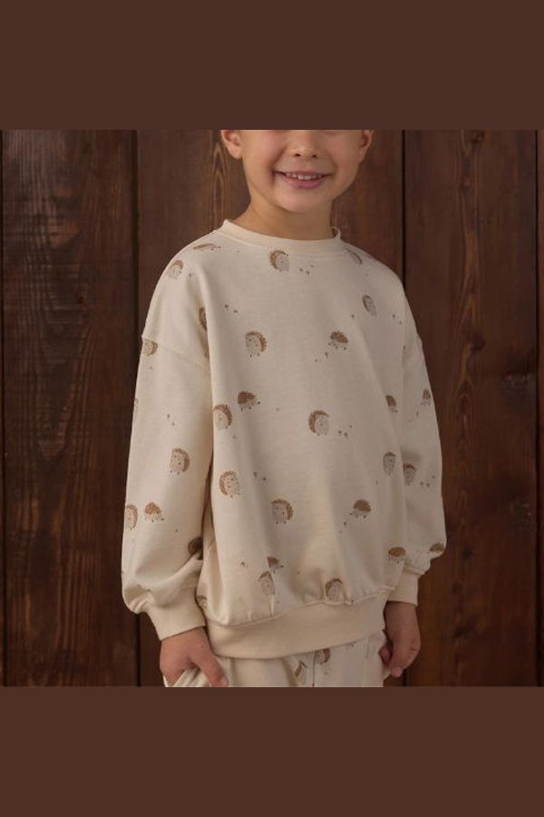 KIDS Rylee + Cru Relaxed Sweatshirt Hedgehog - Natural