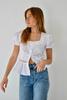Mind Traveler Roma Short Sleeve Blouse - White - Thumbnail 1