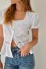 Mind Traveler Roma Short Sleeve Blouse - White - Thumbnail 2