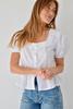 Mind Traveler Roma Short Sleeve Blouse - White - Thumbnail 4