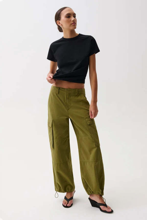 Pistola Petra Drawstring Harem Cargo Pant - Deep Moss Pistola Petra Drawstring Harem Cargo Pant - Deep Moss