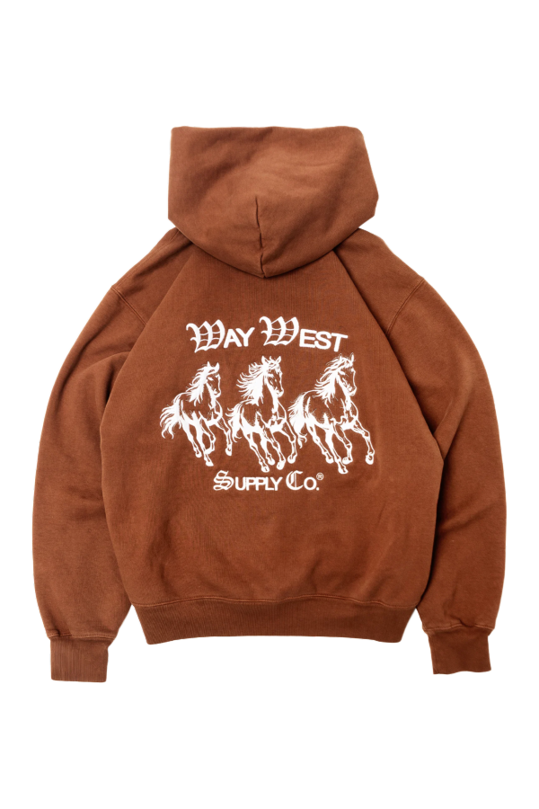 Way West Supply Co Horsepower Hoodie - Rust Brown