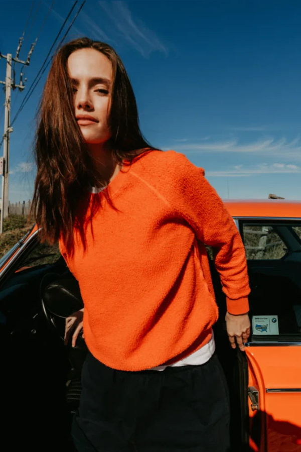 Perfect White Tee Ziggy Reverse Fleece Shrunken Crew