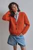 L'ENVERS Anna V-Neck Cardigan in Merino-Mohair Wool - Burnt Orange - Thumbnail 3