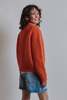 L'ENVERS Anna V-Neck Cardigan in Merino-Mohair Wool - Burnt Orange - Thumbnail 4