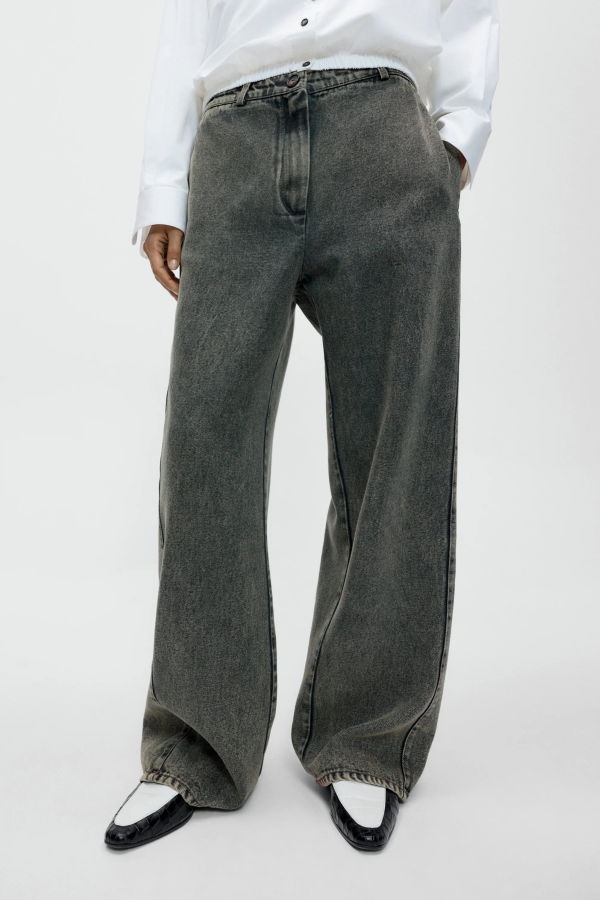 Cordera Washed Denim Straight Pants