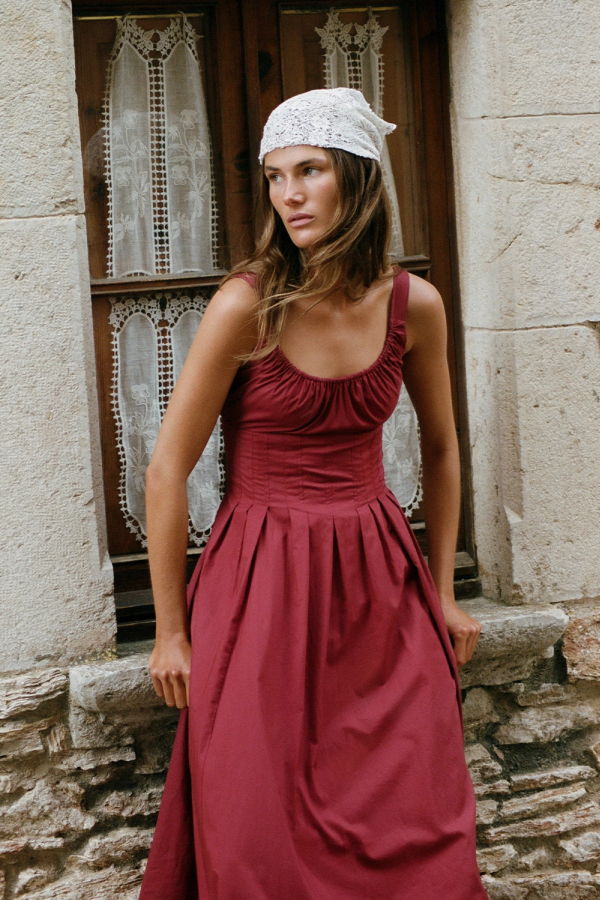 Faithfull The Brand Rosalina Midi Dress - Porto Red