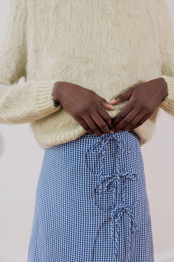 Maria Stanley Eldi Skirt Indigo Gingham Organic