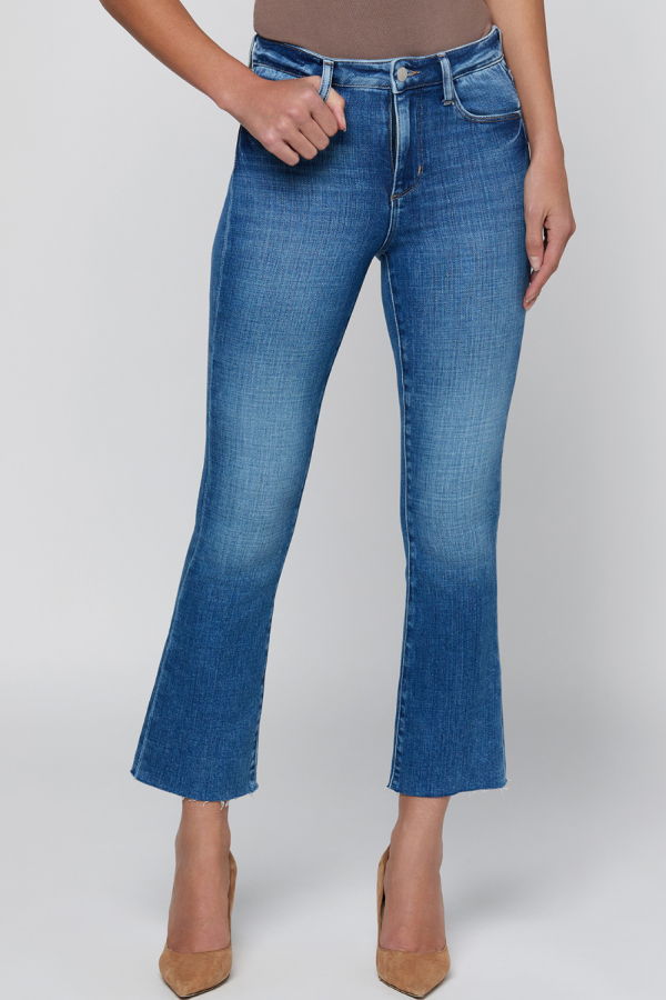L'Agence Kendra H/R Crop Flare Jean - Salinas