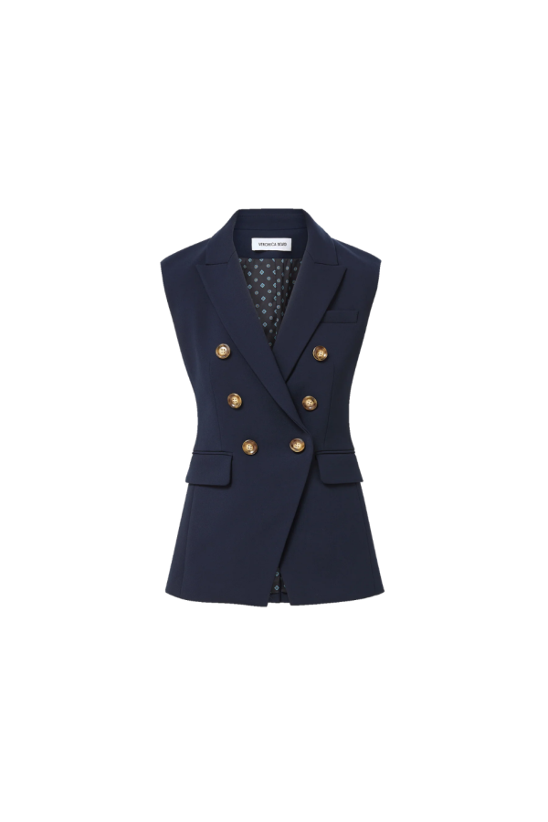 Veronica Beard Miller Vest - Navy