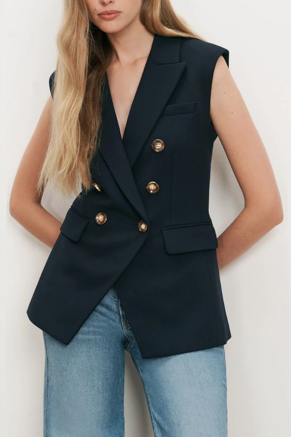 Veronica Beard Miller Vest - Navy