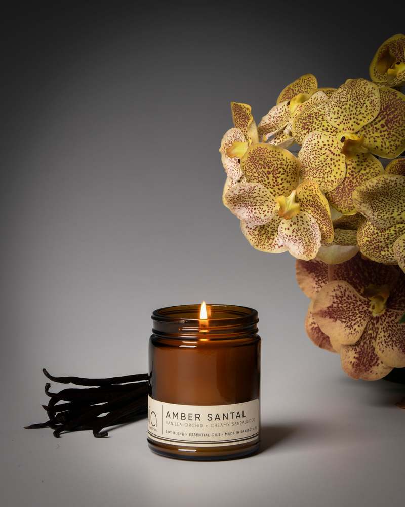 Bia Candle Co Amber Santal Soy Blend Candle - Amber, Sandalwood & Vanilla Orchid