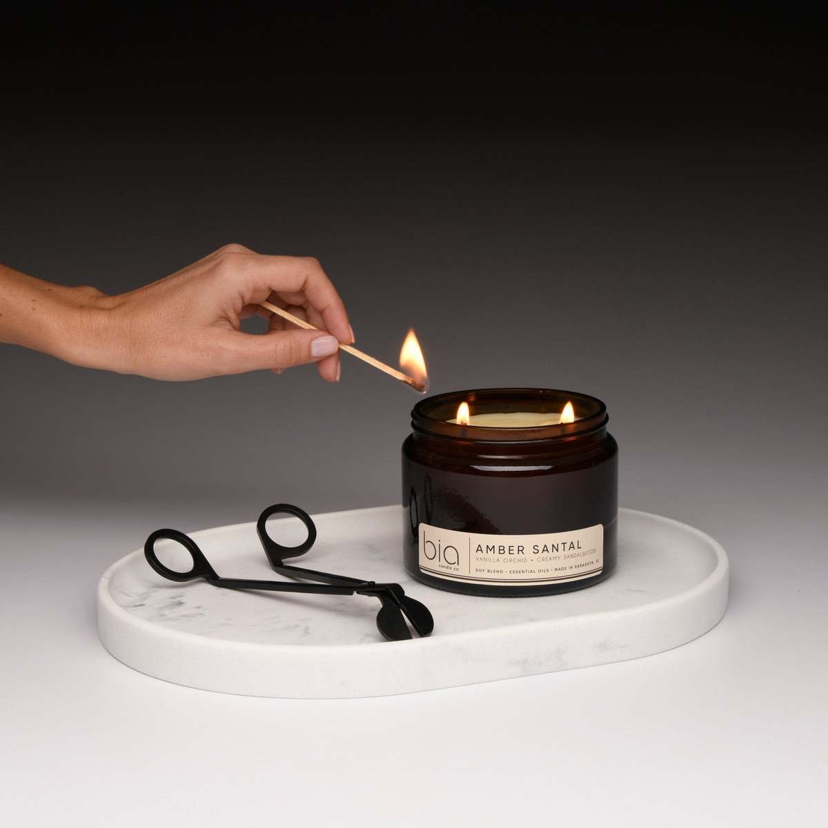 Bia Candle Co Amber Santal Soy Blend Candle - Amber, Sandalwood & Vanilla Orchid - Image 4 of 34