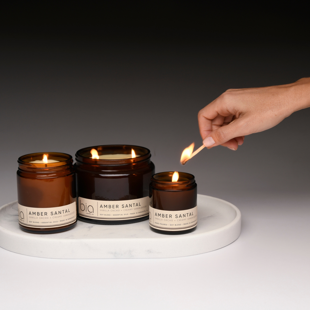 Bia Candle Co Amber Santal Soy Blend Candle - Amber, Sandalwood & Vanilla Orchid - Image 5 of 34