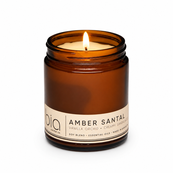 Bia Candle Co Amber Santal Soy Blend Candle - Amber, Sandalwood & Vanilla Orchid
