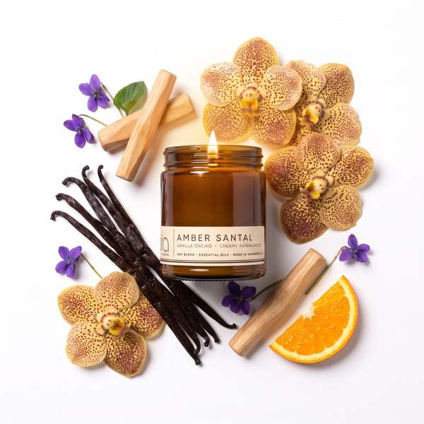 Bia Candle Co Amber Santal Soy Blend Candle - Amber, Sandalwood & Vanilla Orchid