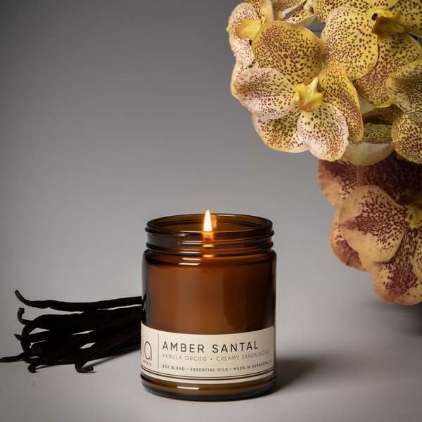 Bia Candle Co Amber Santal Soy Blend Candle - Amber, Sandalwood & Vanilla Orchid