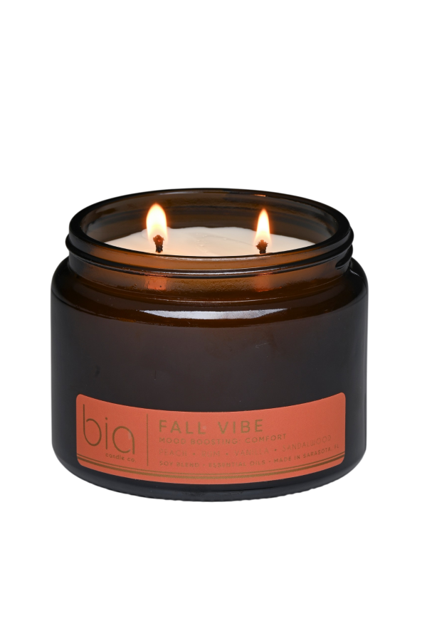 Bia Candle Co Fall Vibe Functional Fragrance Soy Blend Candle - Spiced Fruit, Cedarwood & Vanilla