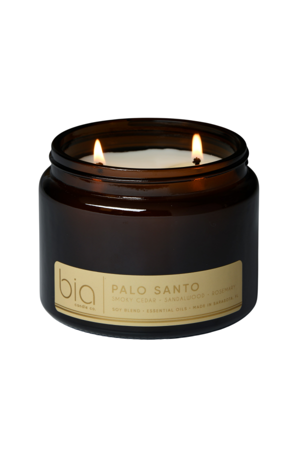 Bia Candle Co Palo Santo Soy Blend Candle Cedarwood, Incense & Sandalwood