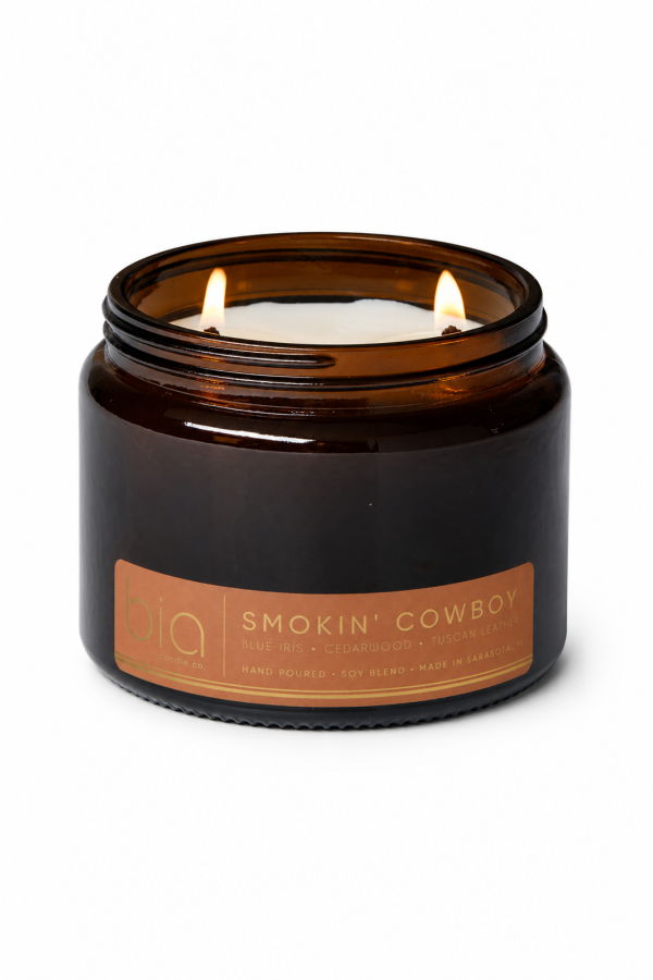 Bia Candle Co Smokin' Cowboy Soy Blend Candle - Tuscan Leather & Sandalwood