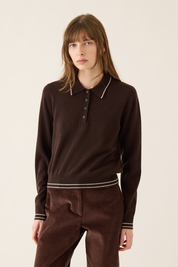 demylee Millie Cashmere Polo Sweater