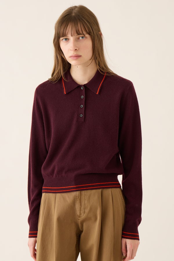 demylee Millie Cashmere Polo Sweater