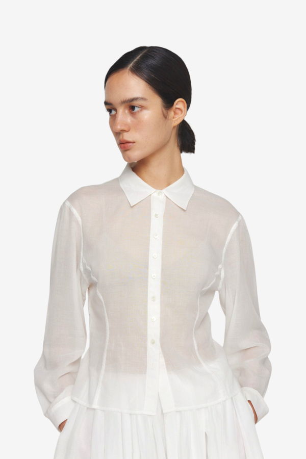 AMOMENTO Sheer Standard Fit Shirt