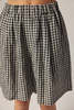amente Gingham Easy Shorts - Black/Natural - Thumbnail 2