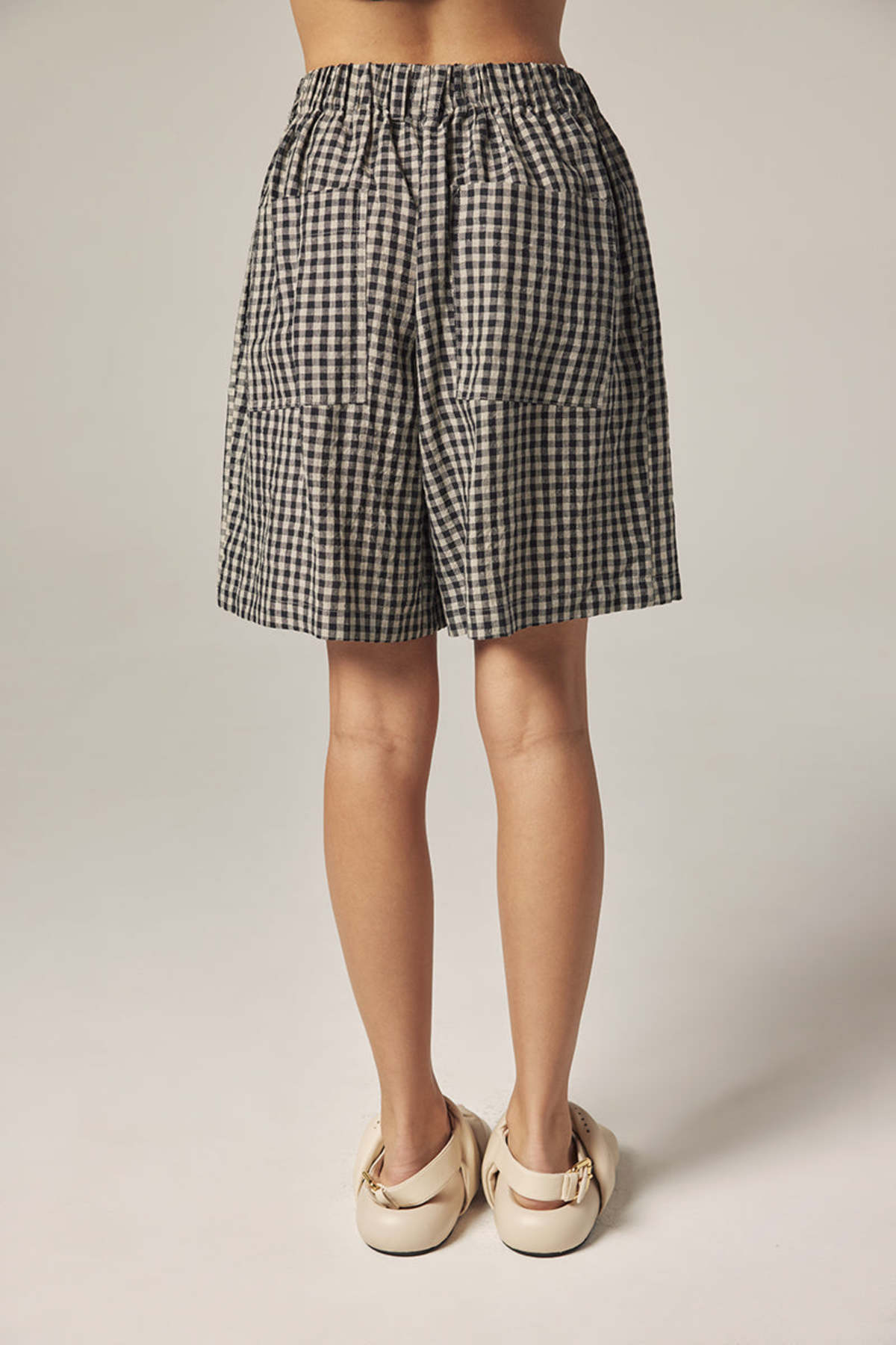 amente Gingham Easy Shorts - Black/Natural - Image 7 of 7
