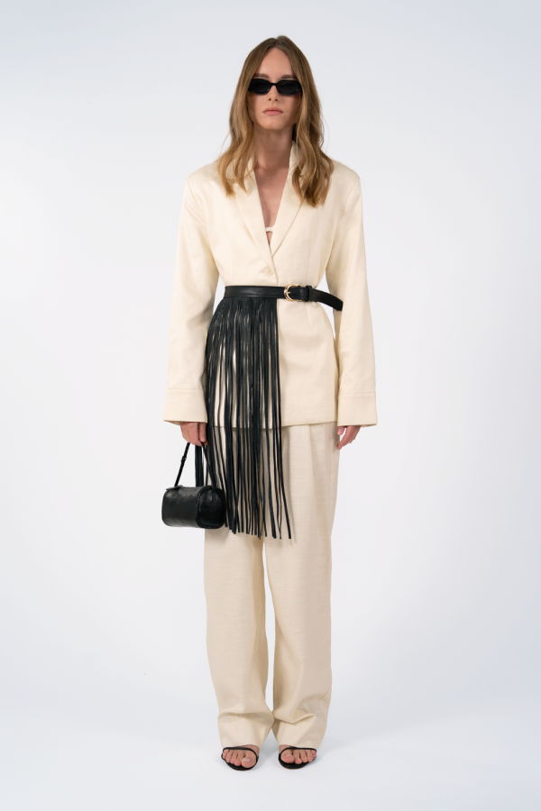 Parentezi Leather Fringe Belt
