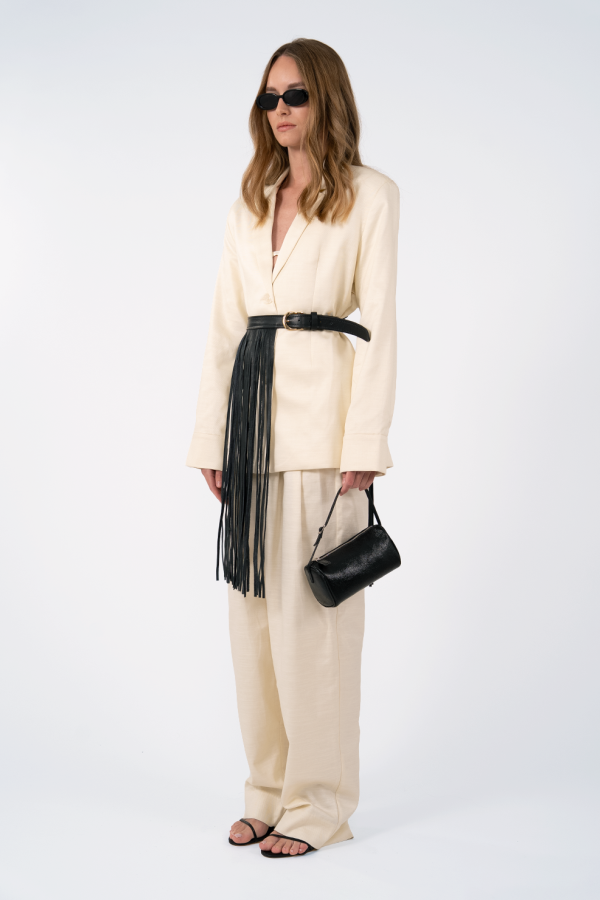 Parentezi Leather Fringe Belt