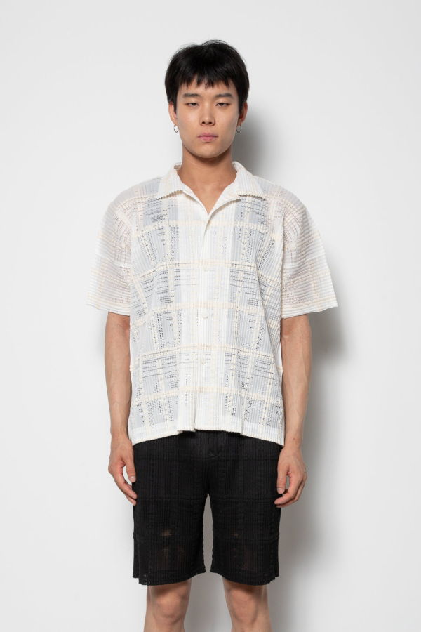 HOMME PLISSE ISSEY MIYAKE Lace Grid Pleats Shirt