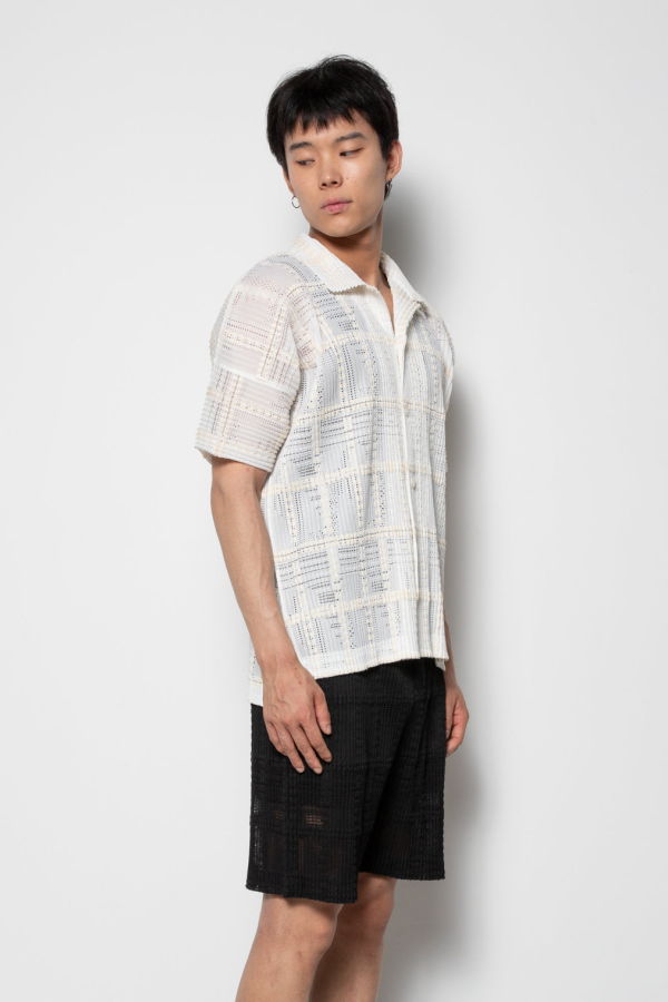HOMME PLISSE ISSEY MIYAKE Lace Grid Pleats Shirt