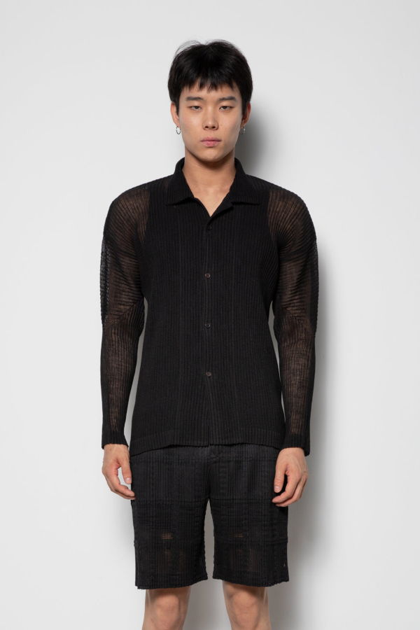 HOMME PLISSE ISSEY MIYAKE Rustic Mesh Polo Shirt
