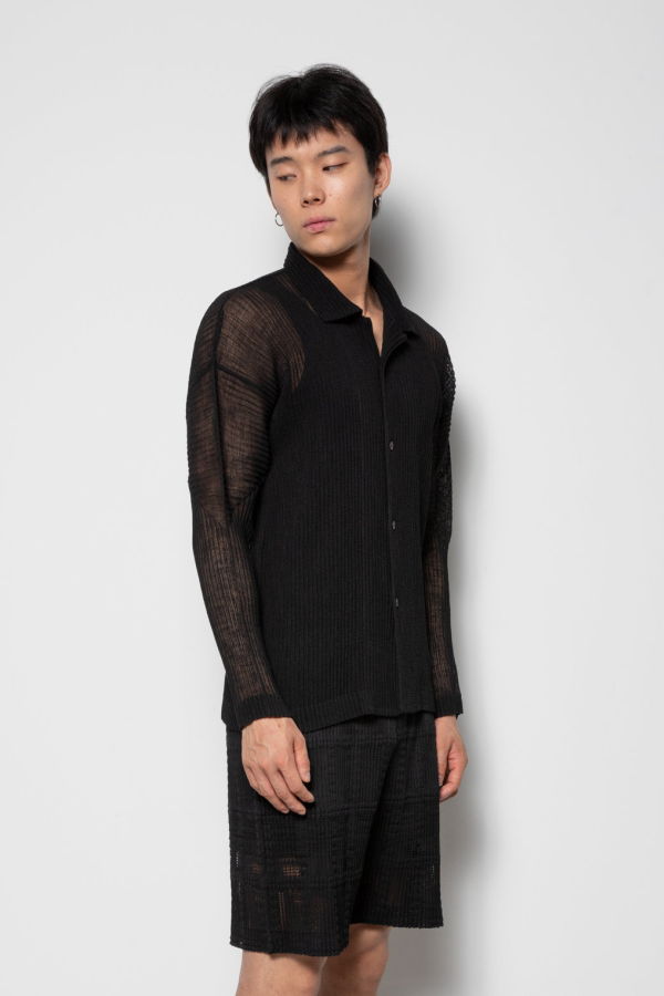 HOMME PLISSE ISSEY MIYAKE Rustic Mesh Polo Shirt