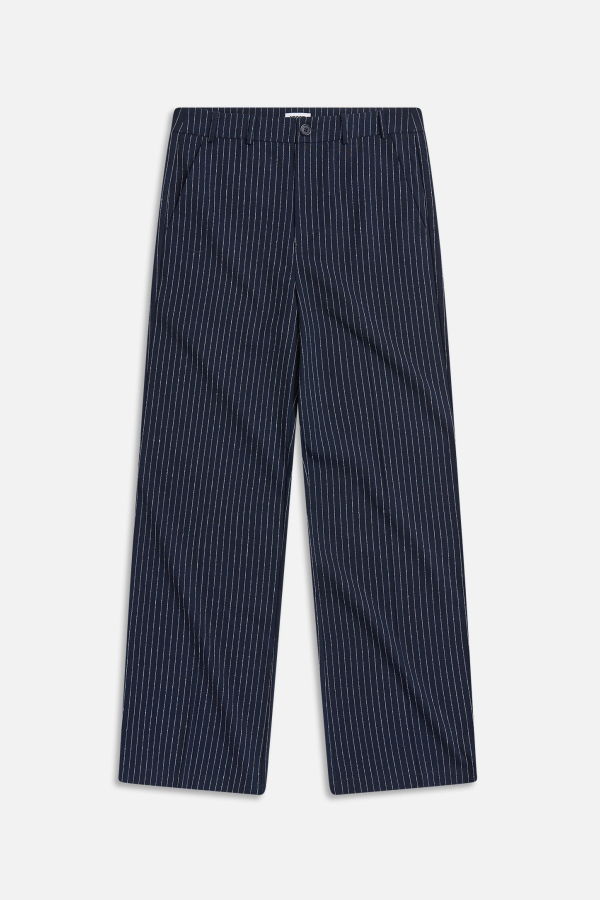 KROST Pinstripe Wide Leg Trousers - Navy