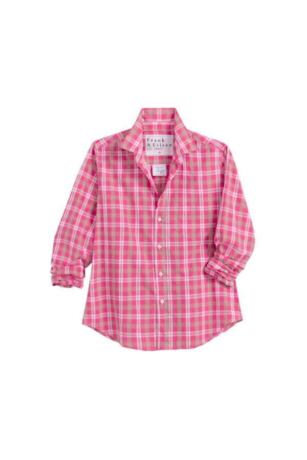 Frank & Eileen Barry Tailored Button-Up Shirt - Pink Plaid