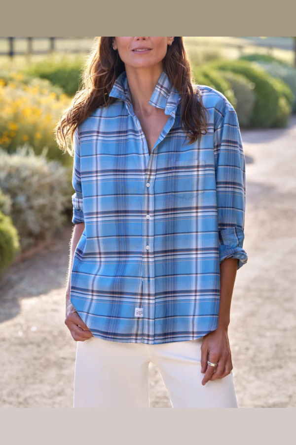 Frank & Eileen Eileen Relaxed Button-Up Shirt - Blue Plaid Flannel
