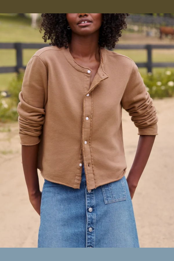 Frank & Eileen Jackie Sweatshirt Cardigan - Chai