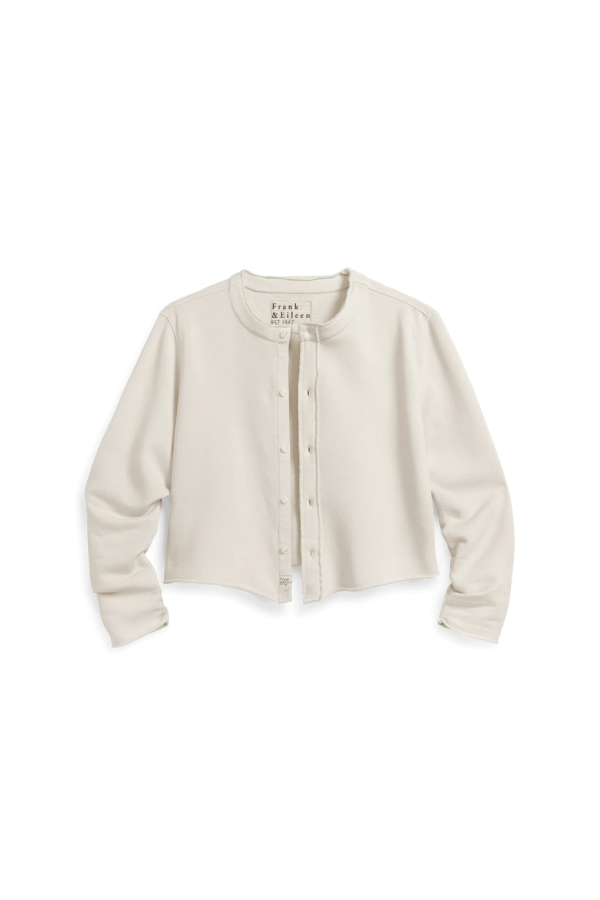 Frank & Eileen Jackie Sweatshirt Cardigan - Vintage White
