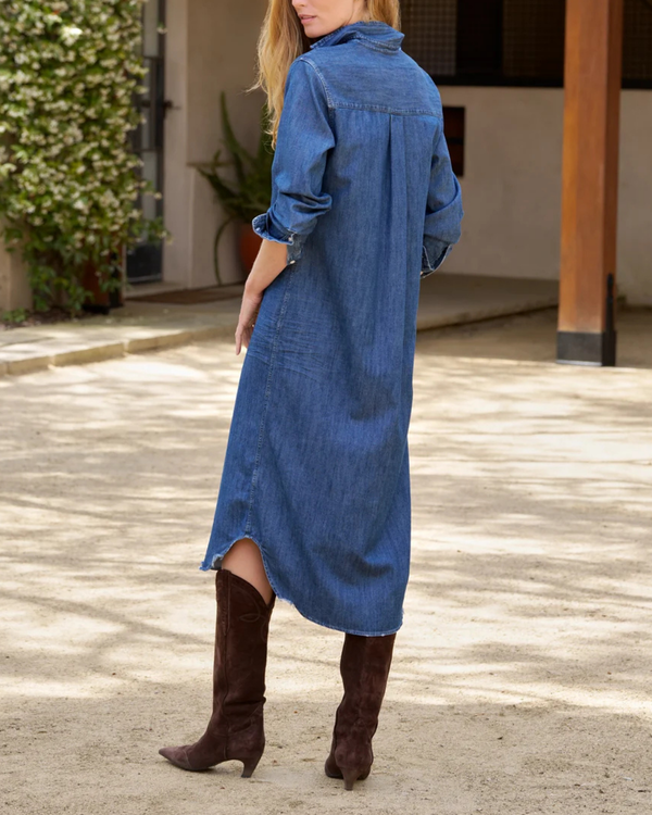 frank and eileen rory denim dress & Maxi Shirtdress - Distressed Indigo Washed Color:MINT Topshop Moto Body-Con Mini Kaftan Wholesale Maxi shirt machine wash cold with