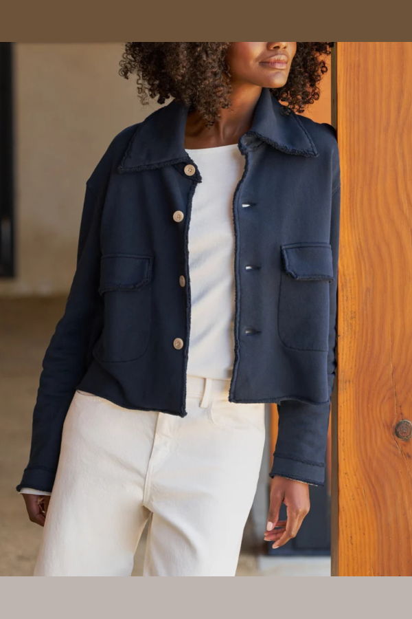 Frank & Eileen Rowan Button-Up Jacket - Classic Navy